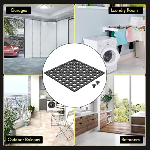 Yaseingoo 2PC 4 Inch Matte Black Shower Drain Cover