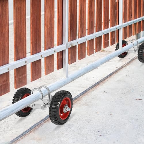 Aukivon 6 Inch Rubber Gate Wheel with Double U-Bolts