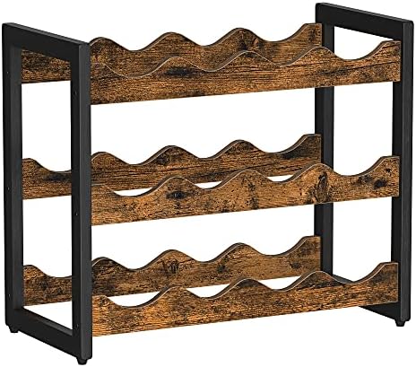 SONGMICS 3 Tier Tabletop Wine Rack with 12 Bottle Capacity