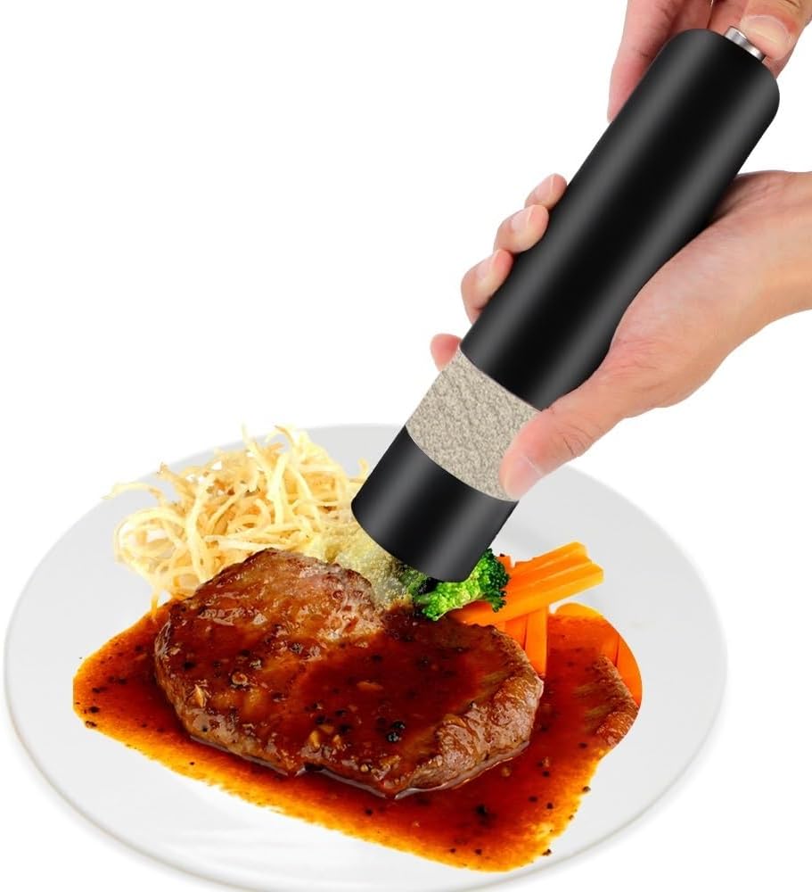 Electric Spice Grinder With LED Light - Salt Pepper Shaker Set