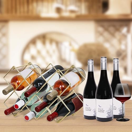 Glamorous Gold Countertop Wine Rack