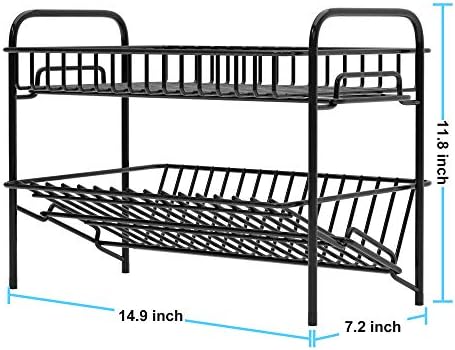 HengLiSam 2 Tier Spice Rack Organizer Black