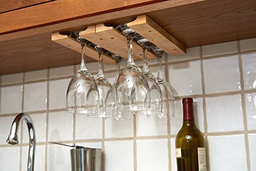 Fox Run Wooden Wine Glass Holder Rack - 11x7x075 Inches Brown