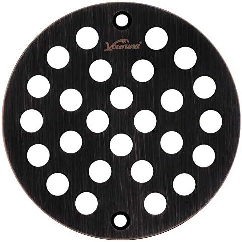4-Inch Screw-in Shower Strainer Drain Cover Replacement - Oil Rubbed Bronze