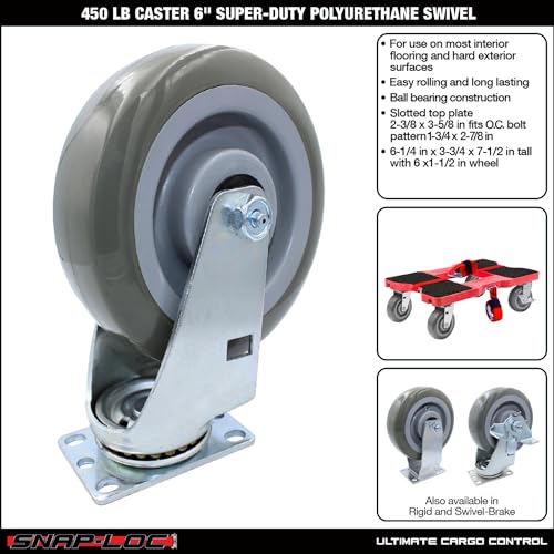 Snap-Loc 6 Caster Wheels for Dolly Carts