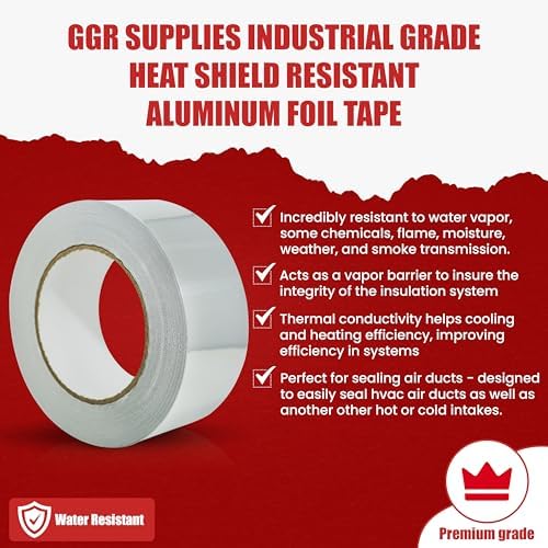 GGR Supplies AF-20R High Temp Heat Shield Aluminum Tape 3x50yd