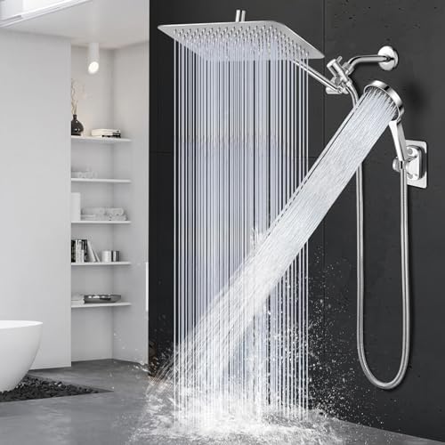 Ashwanth 12 High Pressure Square Shower Combo with 3-Way Diverter 6ft Hose