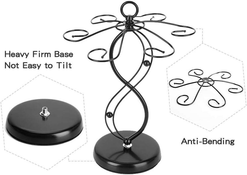 FOMANSH Countertop Wine Glass Holder with 6 Hooks 1