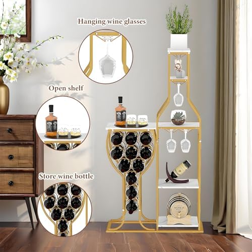 Mantianstar White 11-Bottle Freestanding Wine Rack