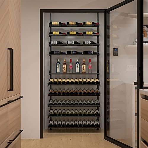 Black Metal Wine Rack - Stores 84 Bottles Modular Design