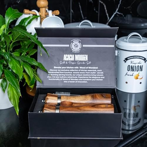 Wooden Salt Pepper Grinder Set 8 Inches