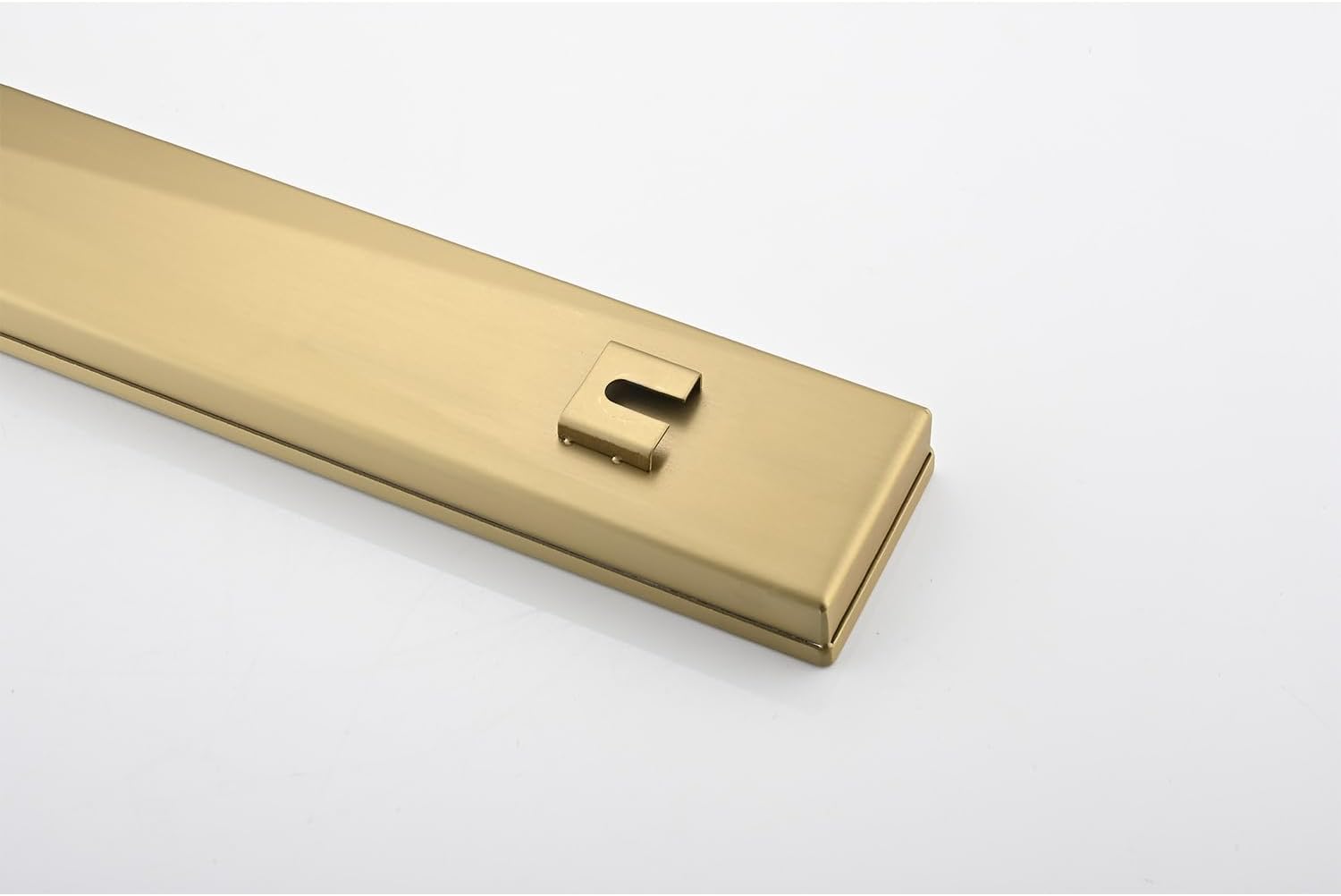 28 Inches Linear Shower Drain with Gold Grate and Hair Strainer