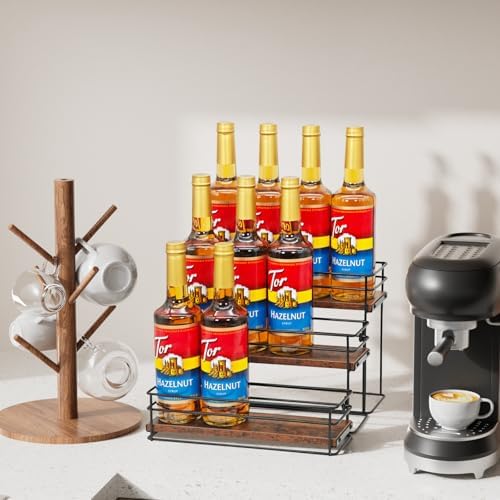 AUATRONNE 3 Tier Coffee Syrup Rack Organizer