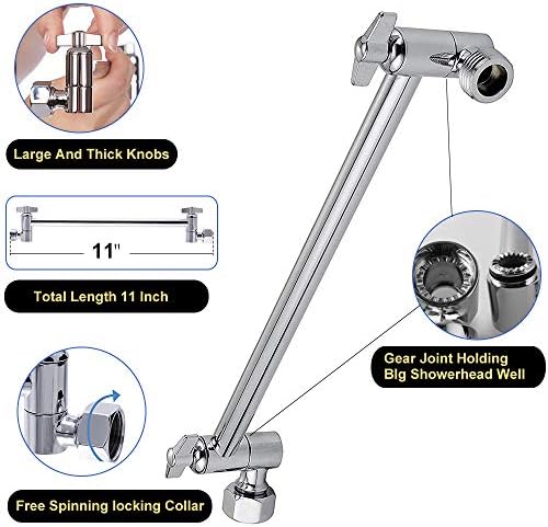 NearMoon Rain Shower Head with 11 Adjustable Arm 1