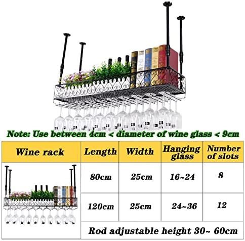 Industrial Black Metal Wine Glass Holder with Adjustable Shelves