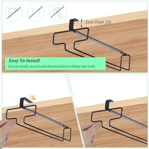HOFURME 4 Pcs Wine Glass Holder Rack