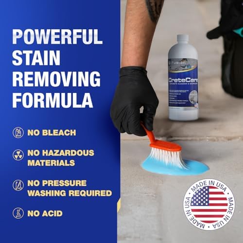 Fusion CreteCare Ultimate Concrete Cleaner and Driveway Oil Stain Remover 128 Fl Oz