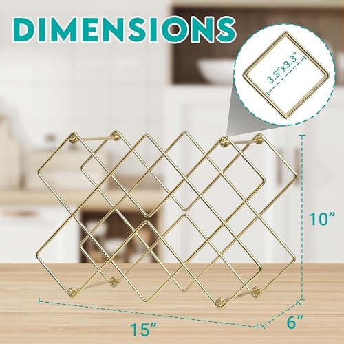 Glamorous Gold Countertop Wine Rack