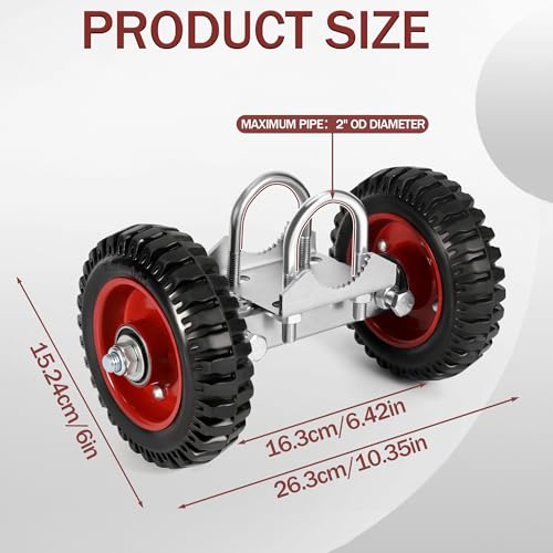 Aukivon 6 Inch Rubber Gate Wheel with Double U-Bolts