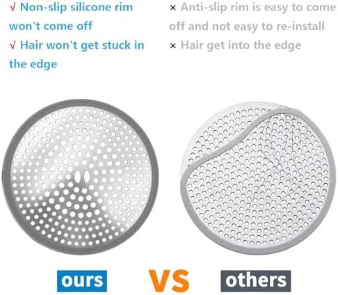 TTRWIN Drain Hair Catcher 304 Stainless Steel Anti-Slip Silicone
