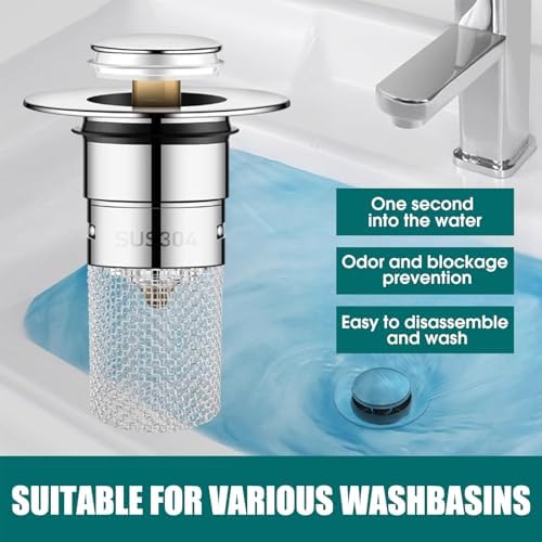 Zjclx Bathroom Sink Drain Stopper 134-145 Inch Universal Replacement