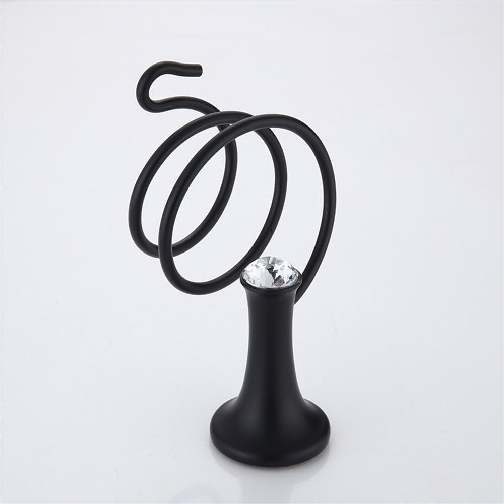 Black Alloy Crystal Bathroom Hand Dryer Holder DIY Mount