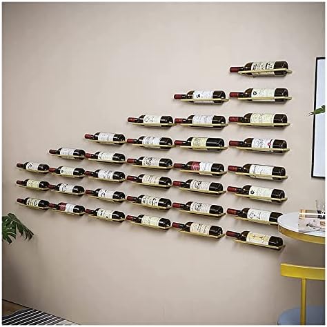 ALDEPO Gold Wine Rack Wall Mount Holder 80X30X45CM