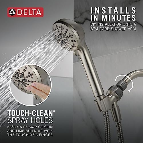 Delta 4-Spray Handheld Shower Head with Hose Brushed Nickel