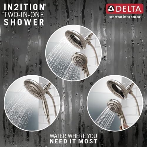 Delta 5-Spray In2ition 2-in-1 Dual Shower Head Brushed Nickel