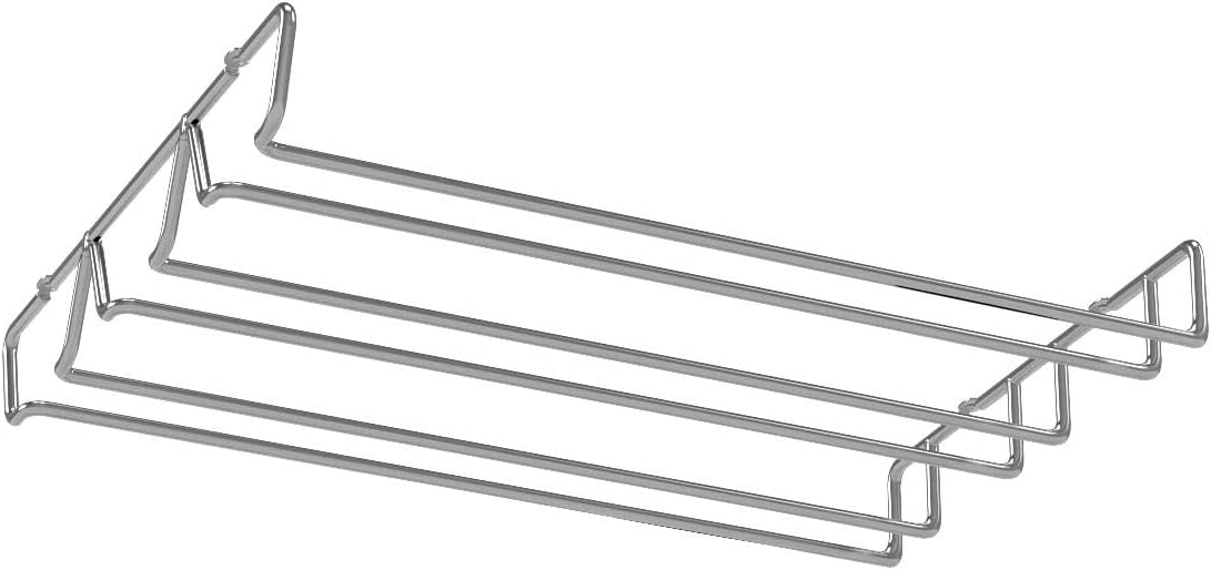 DecoBros Under Cabinet Wine Glass Stemware Rack Holder Chrome