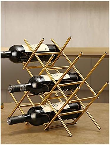 BOCbco Gold Wine Rack Holds 13 Bottles Tabletop