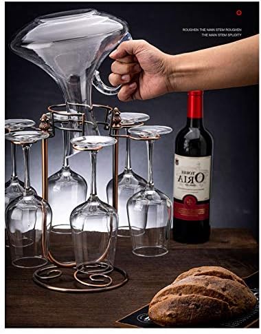 BOCbco Freestanding Wine Rack with 6 Glasses 1 Decanter 1