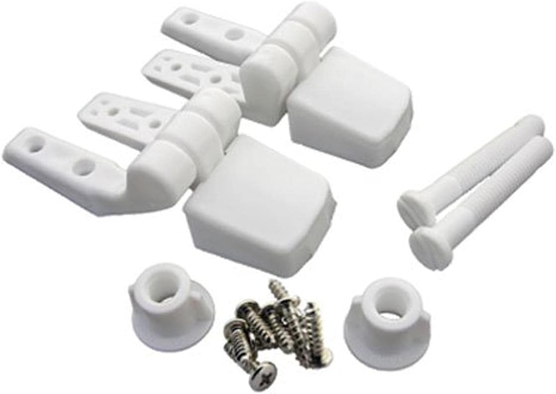 LASCO 14-1039 2PC White Plastic Toilet Seat Hinge Kit