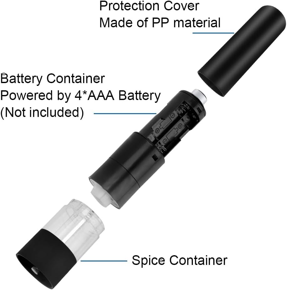 Electric Spice Grinder With LED Light - Salt Pepper Shaker Set