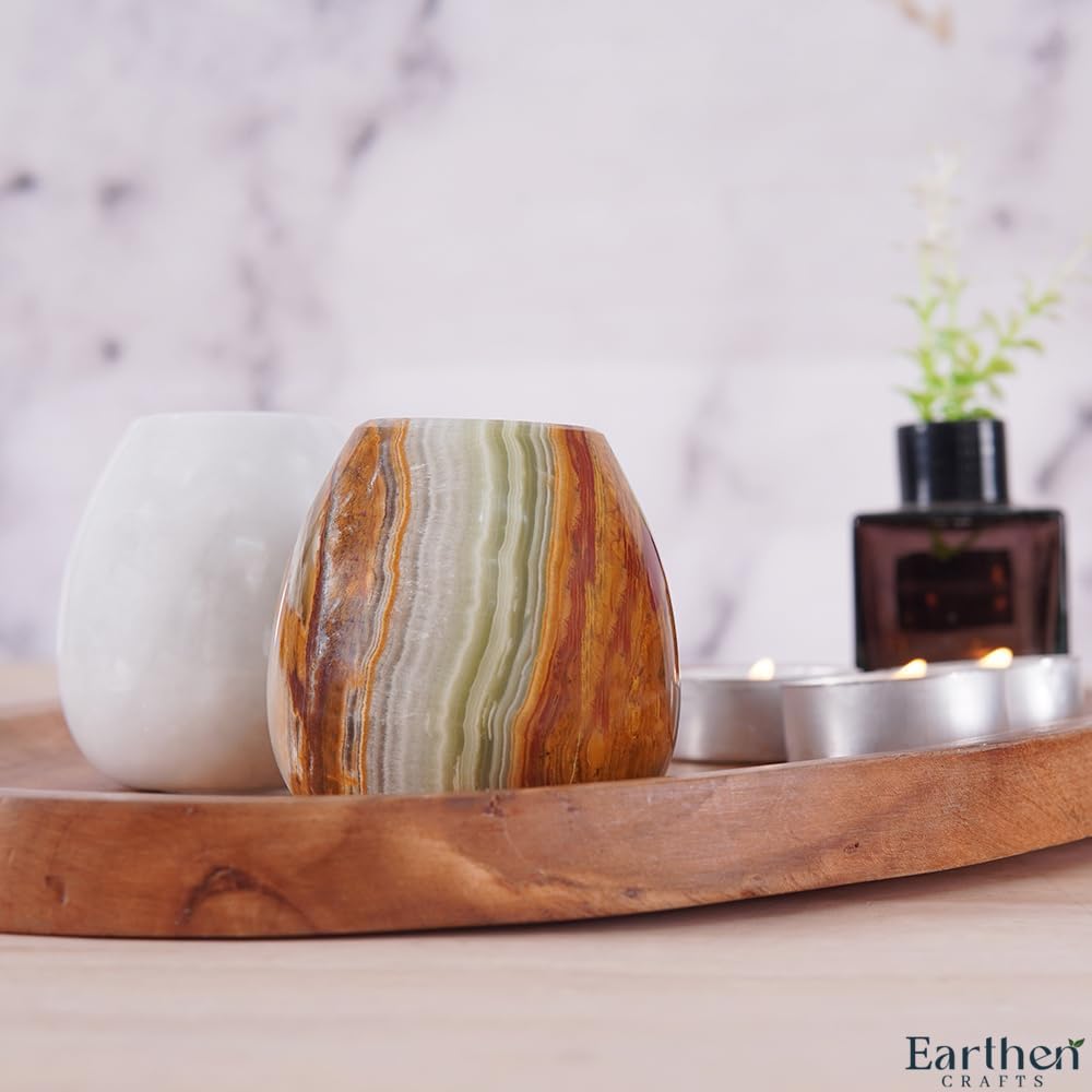 EARTHEN CRAFTS Marble Salt Pepper Egg Shape Set of 2