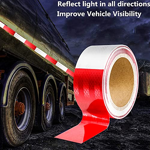 2 x 32 Reflective Safety Tape Red White 1