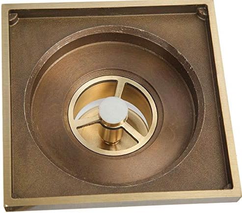 Yosoo Antique Brass Shower Floor Drain with Flower Carving