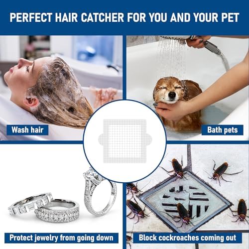 Qeke Disposable Hair Catcher Drain Stickers 50 Pack Square 41 Inch