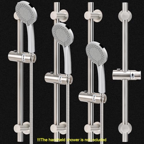 NearMoon Adjustable Shower Slide Bar with 24 Inch Length and Brushed Nickel Finish