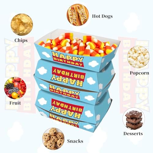 KERINGO 50 Pack 3Lb Toy Story Paper Food Trays