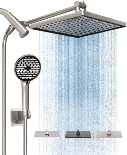 Cobbe 118 Inch Rain Shower Head with 6 Modes Handheld Combo