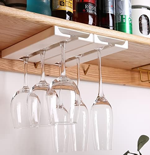 Leevcok 2 Pack White Wine Glass Holder