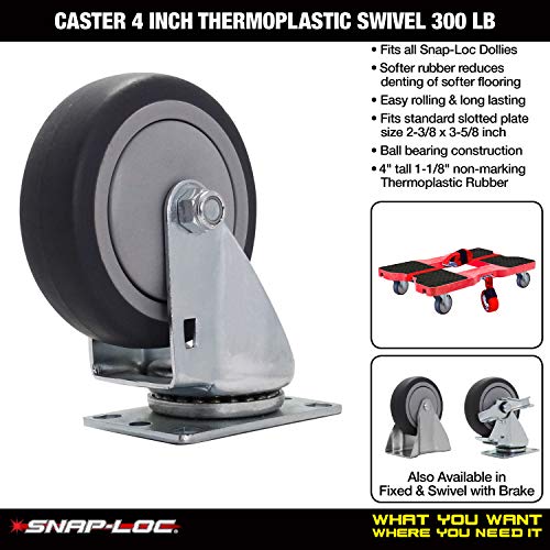 Snap-Loc 4 THERMOPLASTIC Swivel 300 LB Caster