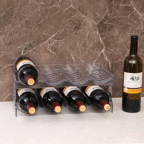 Yieach Clear Stackable Water Bottle Organizer 4 Pack