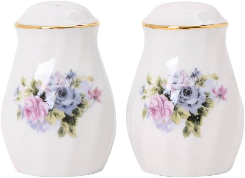 Lynns Imperial White Floral Salt and Pepper Set