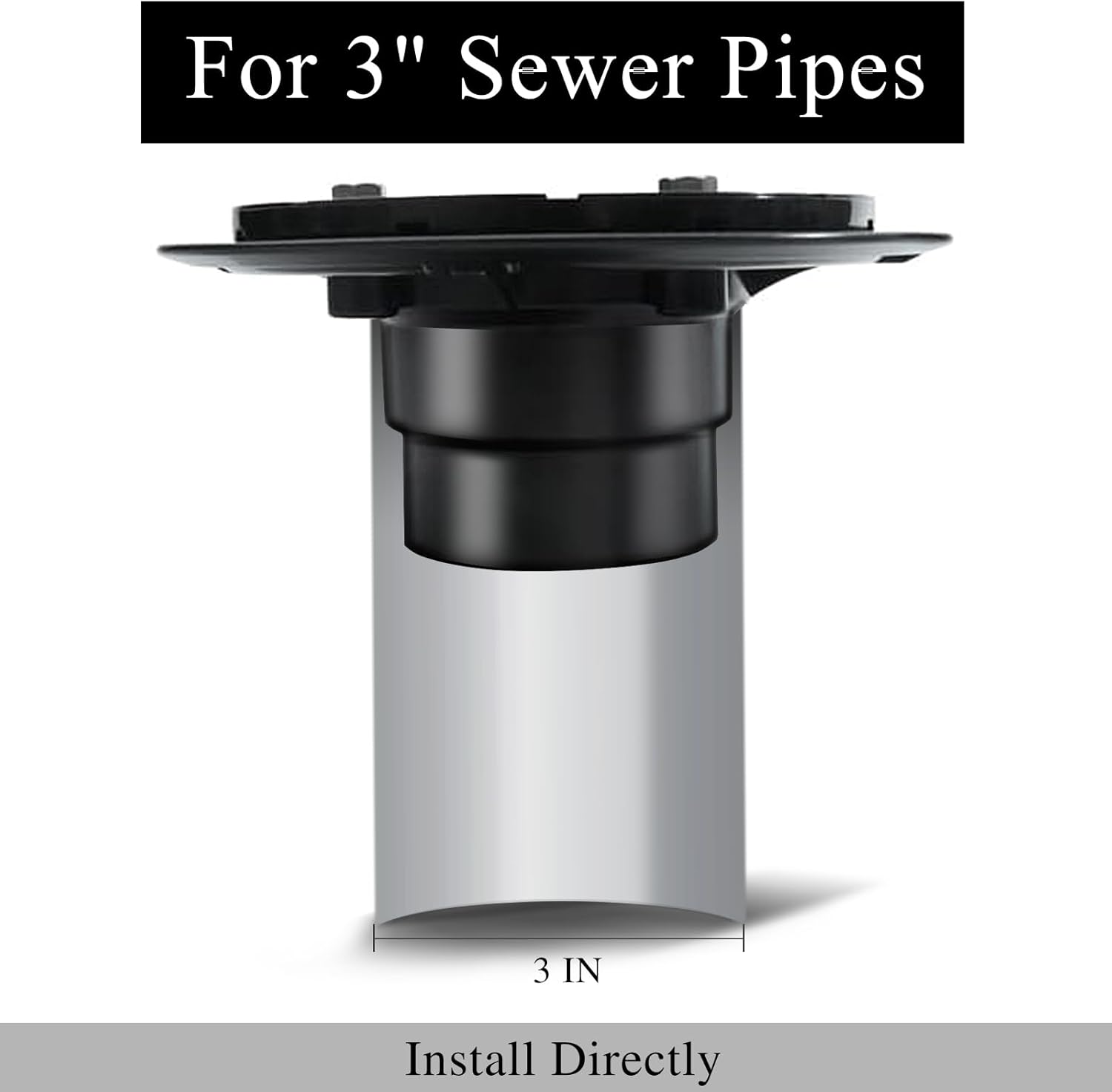 4 Inch Square Drain with Flange and Removable Cover