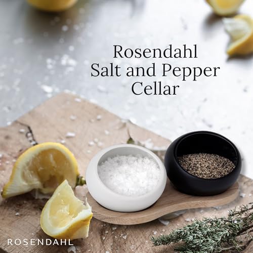 Rosendahl Salt and Pepper Cellar Set with European Oak Holder