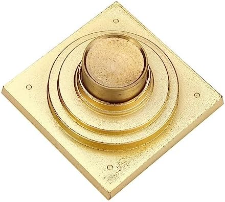 Topyond Brass Square Shower Drain with Antique Design