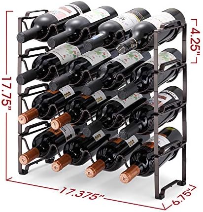Simple Trending 4-Tier Wine Rack with Bronze Finish