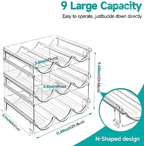 3 Pack Stackable Water Bottle Organizer for Kitchen Storage
